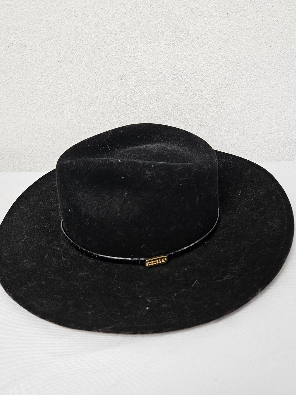 Stetson Lazio Black Wool Fedora with Brim Trim 59 7 3/8